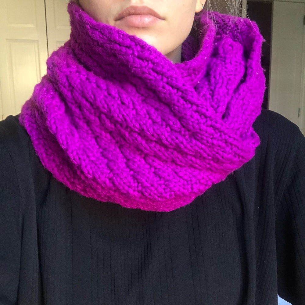 Neon purple infinity scarf